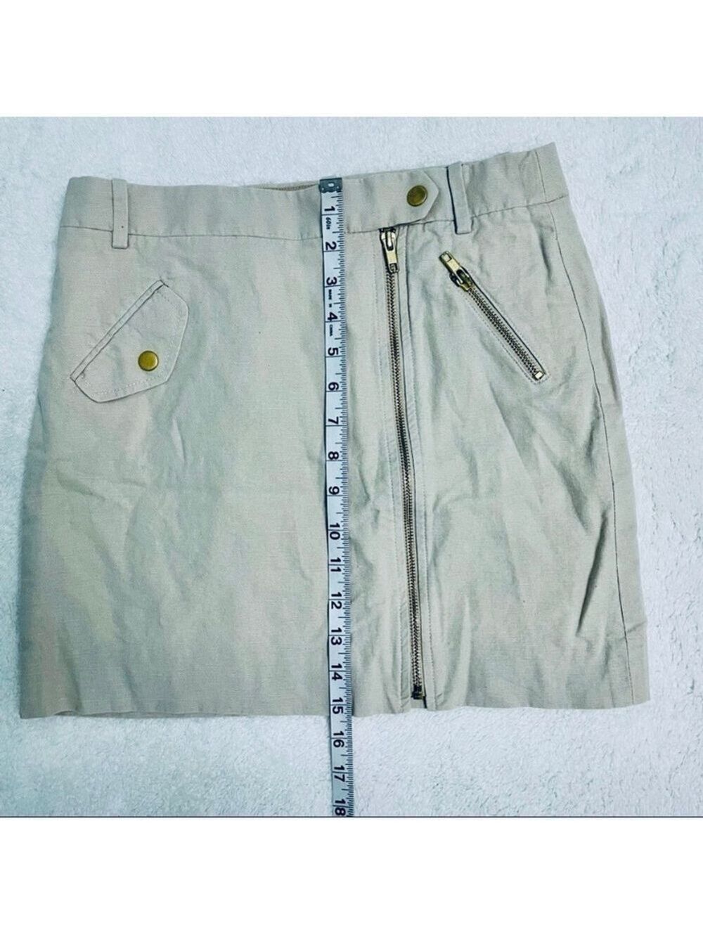 J. Crew Tan Beige Linen Utility Skirt - Picture 12 of 15